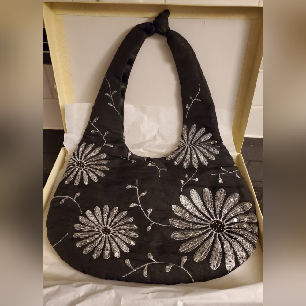 Silk Embroidered Handbag NWT